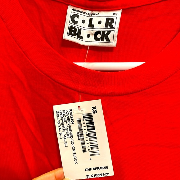 American Apparel Tops American Apparel Xs Power Washed Color Block